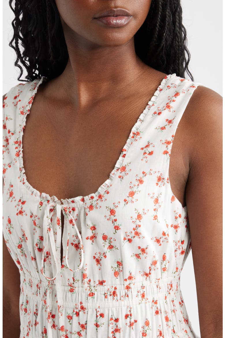 Jordie Floral Cotton Maxi Sundress, Alternate, color, ROUGE ROMANTIC