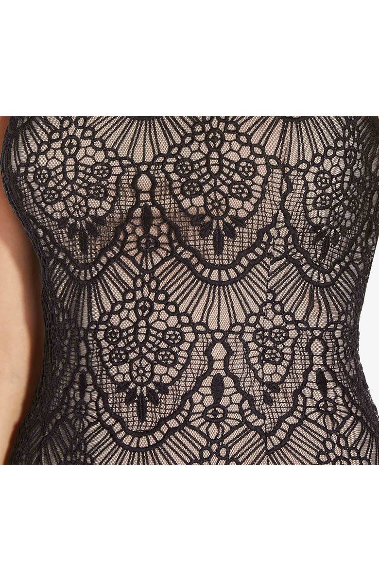 Adrianna Papell Scallop Guipure Lace Sheath Dress, Alternate, color, 