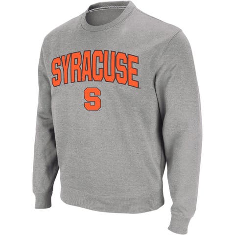 Men's Colosseum Heather Gray Syracuse Orange Arch & Logo Crew Neck Sweatshirt