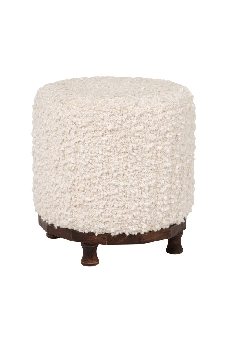Woven Stool with Tapered Legs, Main, color, Cream