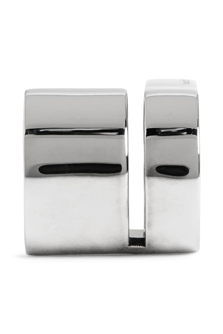 Logo Double Band Ring, Alternate, color, SILVER