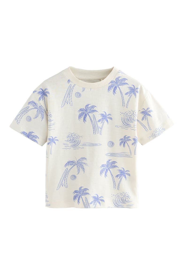 Kids' Palm Print Cotton T-Shirt, Main, color, BLUE