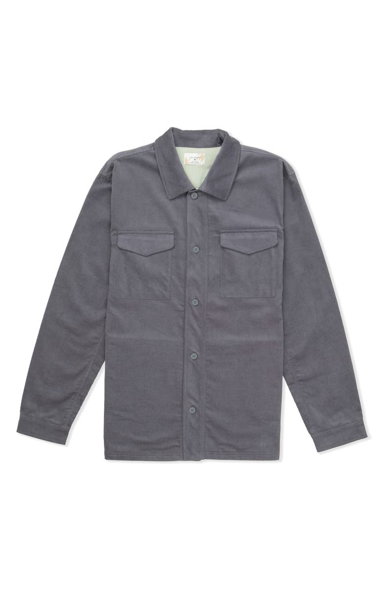 Hurley Lido Corduroy Overshirt, Alternate, color, Ion Grey