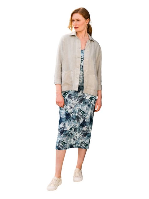 Linen Blend Midi Dress