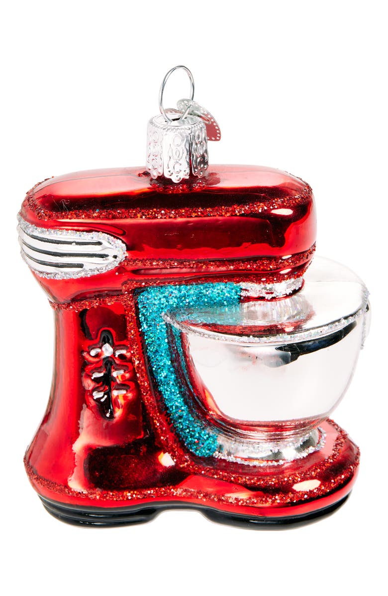Old World Christmas Mixer Glass Ornament, Main, color, Red/ Silver/ Black