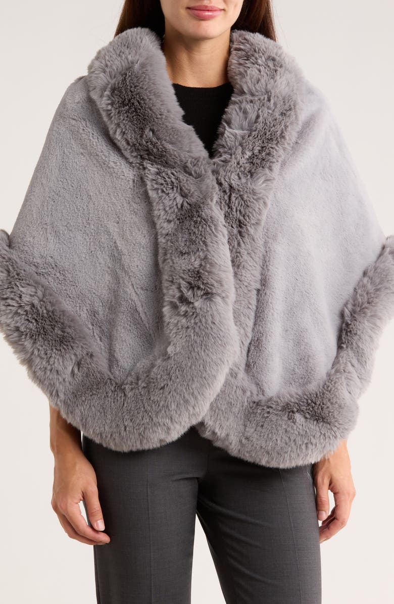 La Fiorentina Faux Fur Capelet, Main, color,