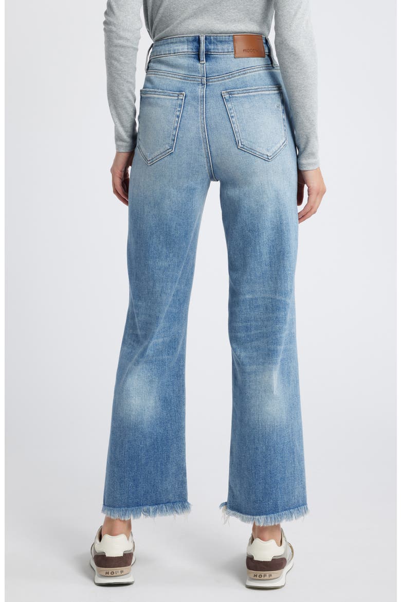 High Waist Ripped Straight Leg Jeans, Alternate, color, MEDIUM WASH