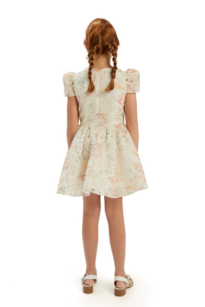 Kids' Sirena Eyelet Fit & Flare Dress, Alternate, color, YELLOW FLOWER