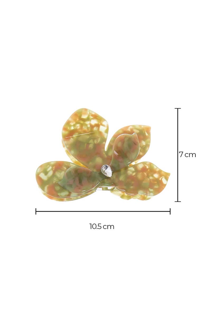 Folded Flower Multi Leaf Hair Claw Clip, Alternate, color, Green
