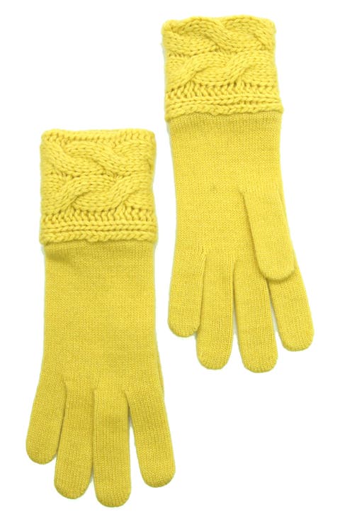 Cable Knit Lambswool Blend Gloves