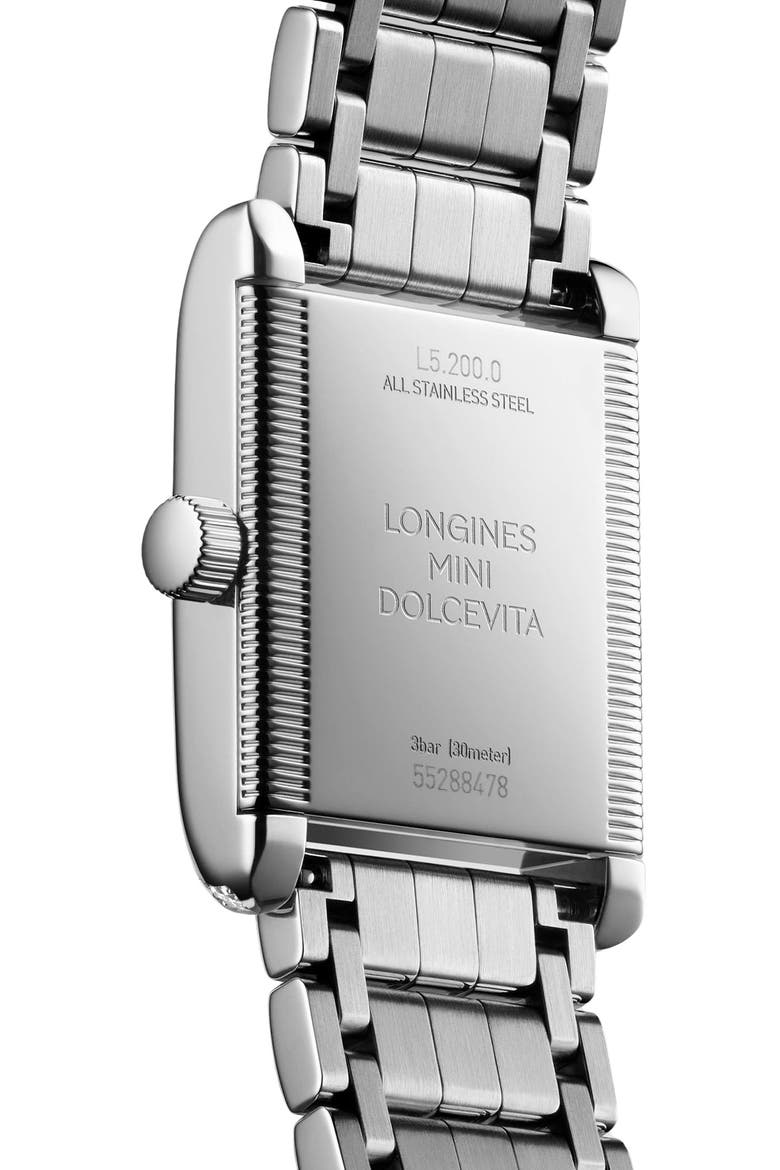 Mini DolceVita Diamond Pavé Bracelet Watch, 29mm, Alternate, color, SILVER