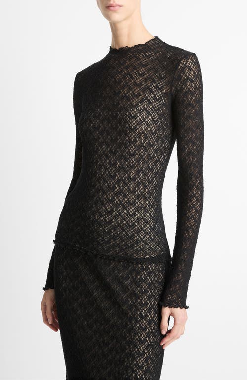 Vince Top Long-sleeved Diamond In Lace In Multi