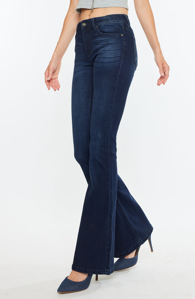 KanCan Trisha Mid Rise Classic Flare Jeans, Alternate, color, Dark Wash