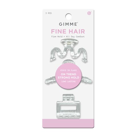 Claw Clips for Fine Hair 3pk, Assorted Clear