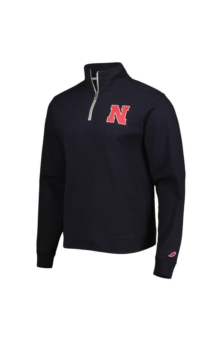 LEAGUE COLLEGIATE WEAR Men's League Collegiate Wear Black Nebraska Huskers Stack Essential Lightweight Fleece Quarter-Zip Sweatshirt, Alternate, color, 