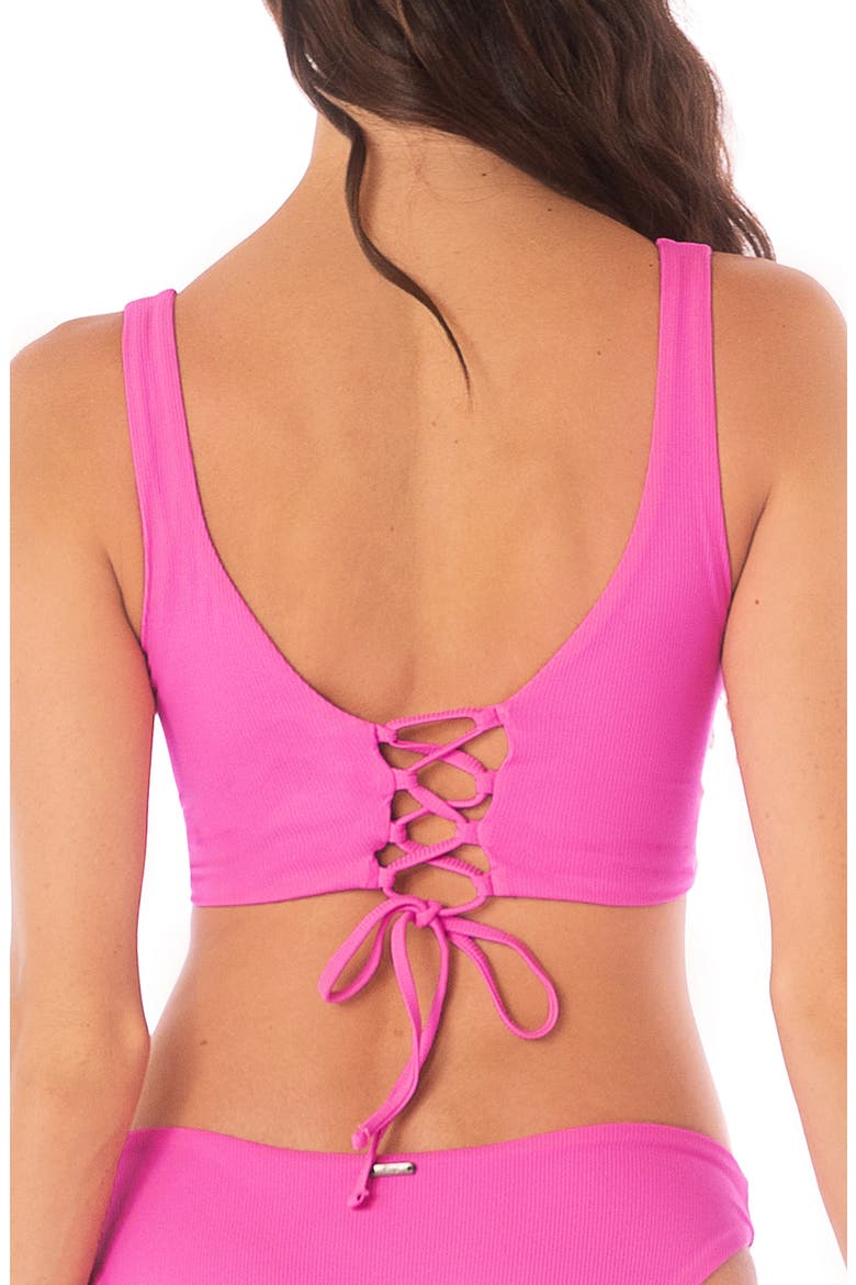 Allure Triangle Bikini Top, Alternate, color, PINK