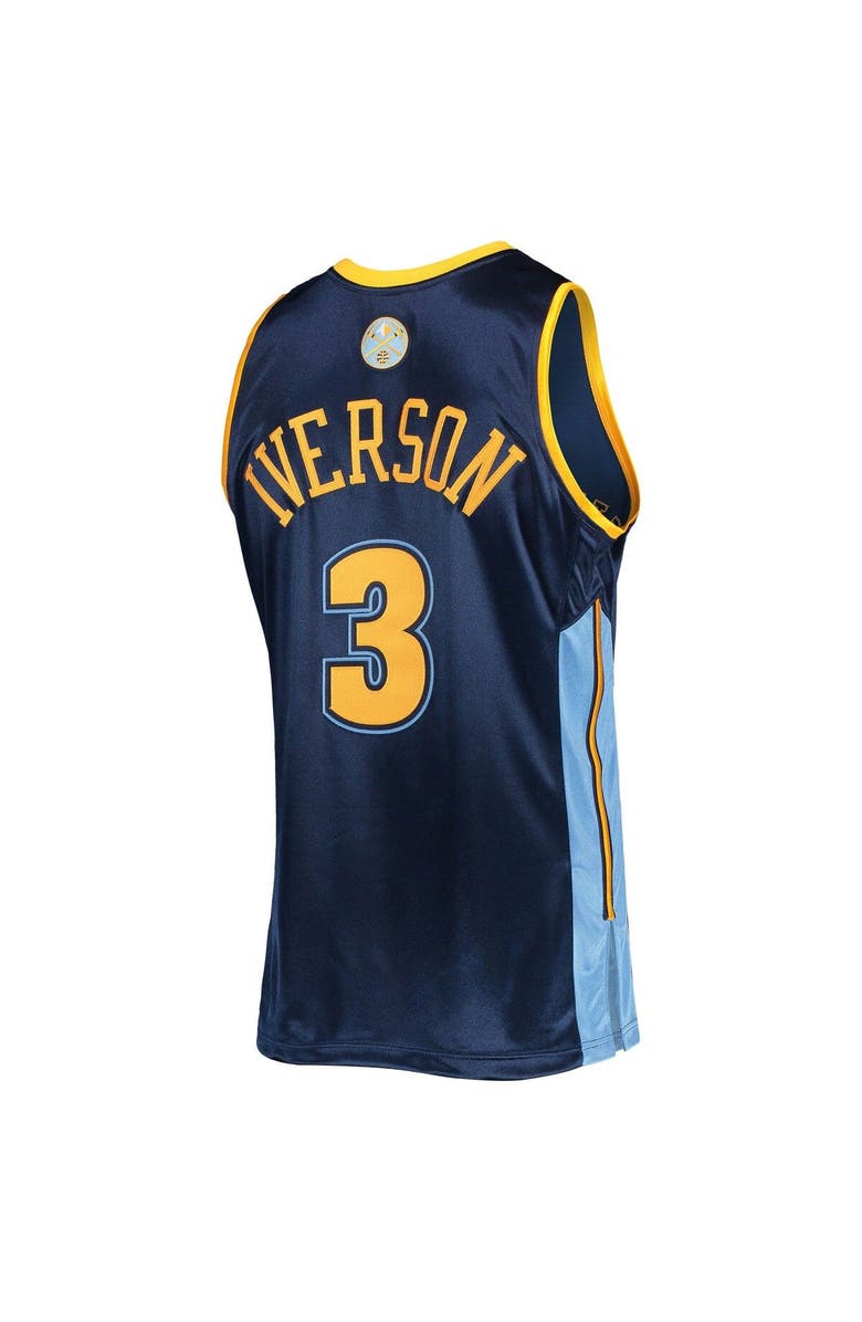Mitchell & Ness Men's Mitchell & Ness Allen Iverson Navy Denver Nuggets Hardwood Classics Authentic 2006 Jersey, Alternate, color, 
