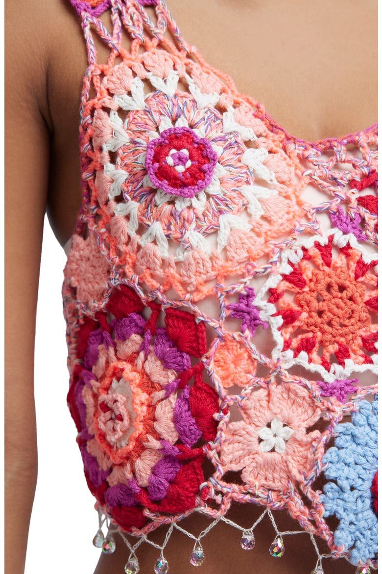Fiorella Crop Crochet Tank, Alternate, color, PINK SOLACE COMBO