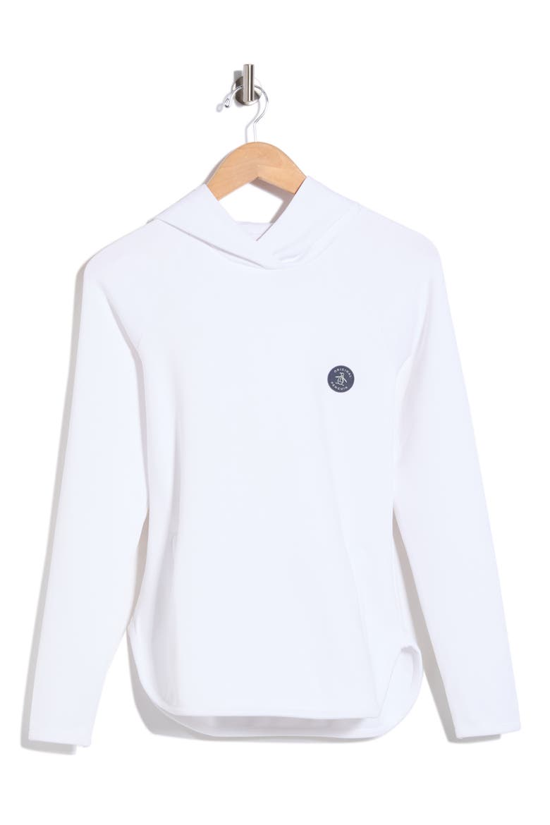 Rounded Hem Hoodie, Main, color, BRIGHT WHITE