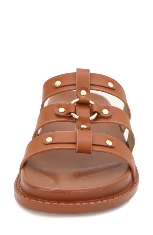 Yoki Nicole Stud Slide Sandal In Tan