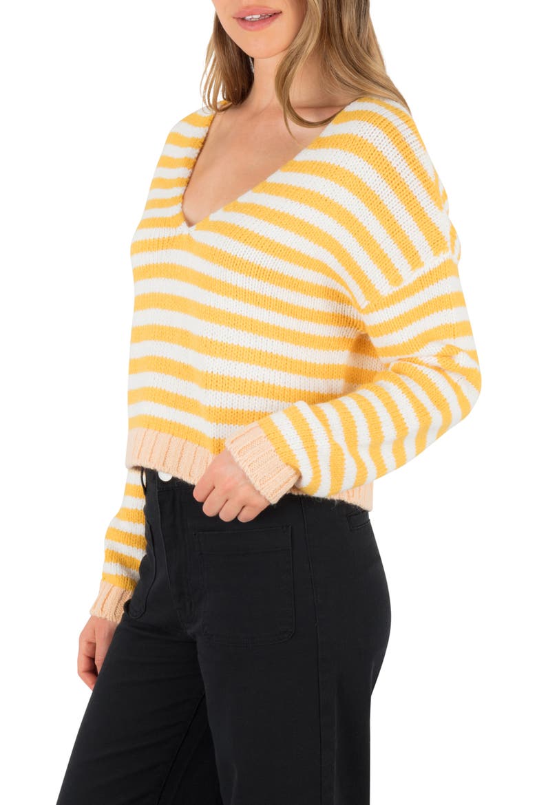 Campfire V-Neck Sweater, Alternate, color, SAFFRON