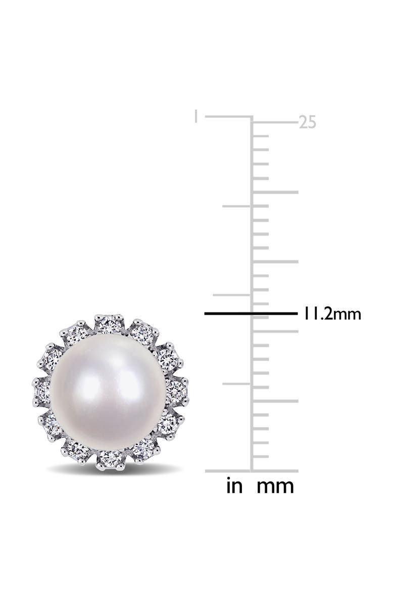 Julianna B. Cultured Pearl & Diamond Flower Stud Earrings 14k, Alternate, color, 