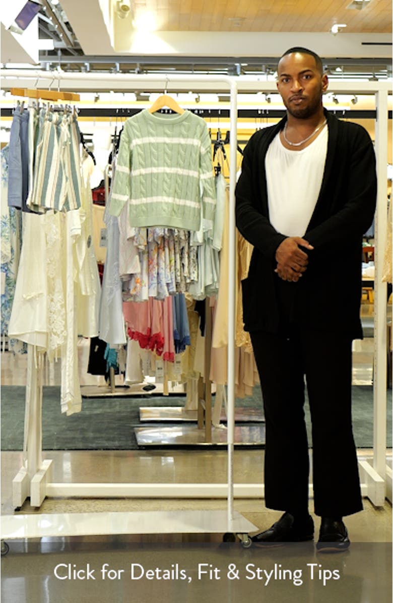 Kids' Stripe Cable Cotton Crewneck Sweater, sales video thumbnail