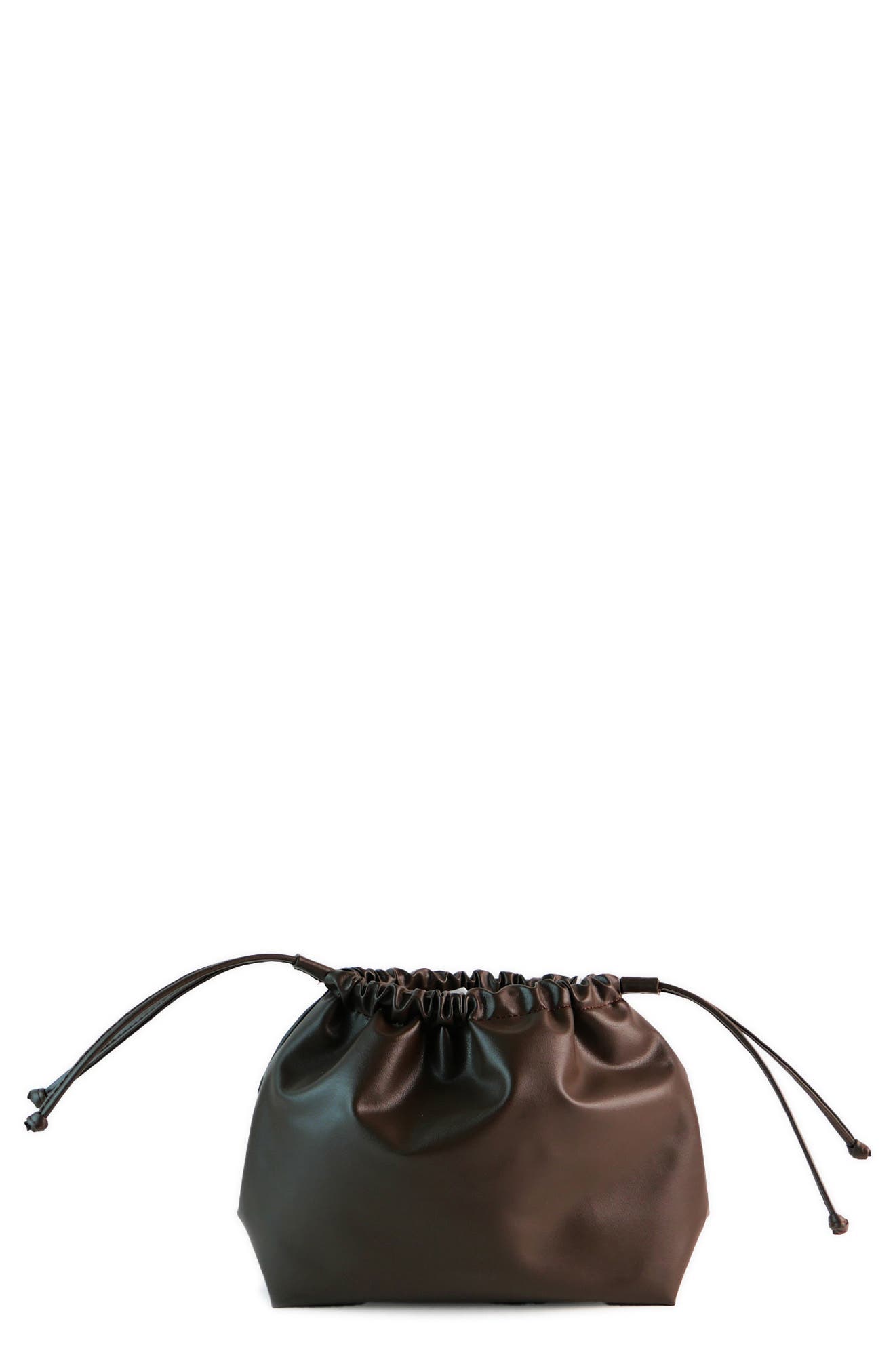 Mela Vegan Leather Pouch Clutch, Main, color, Pewter