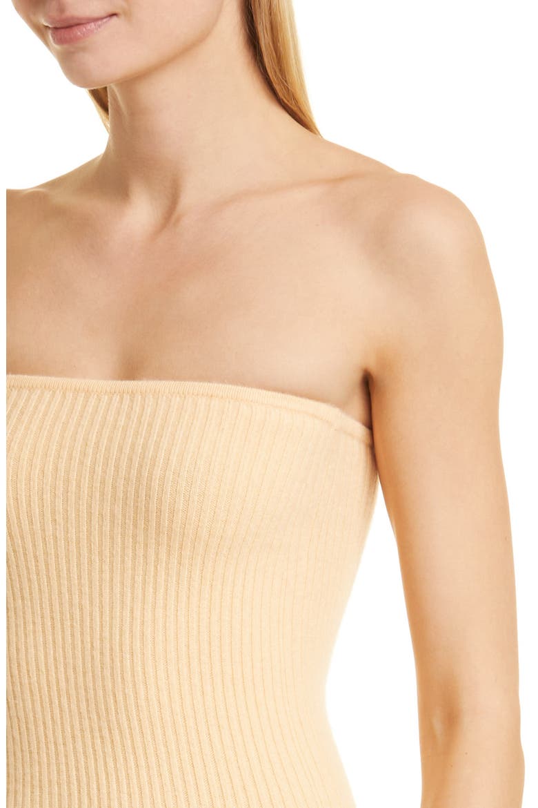 Cashmere Ribbed Tube Midi Dress, Alternate, color, BLONDE