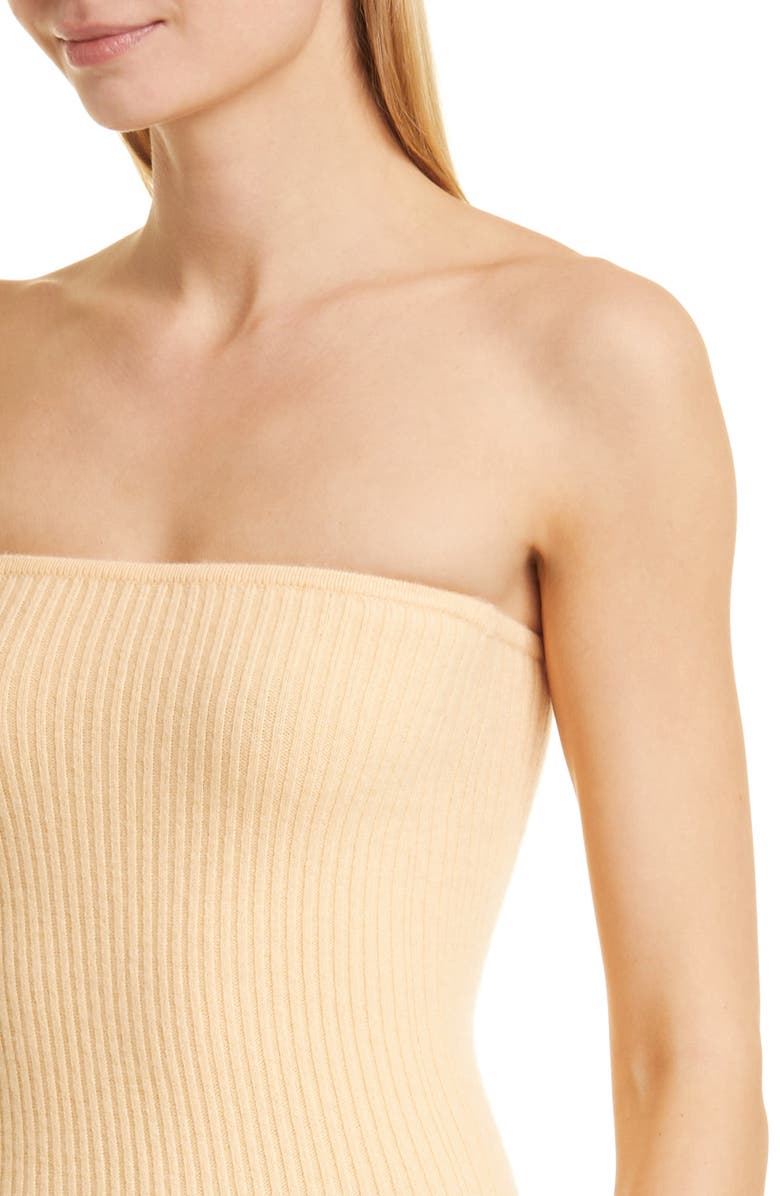 LAPOINTE Cashmere Ribbed Tube Midi Dress, Alternate, color, 