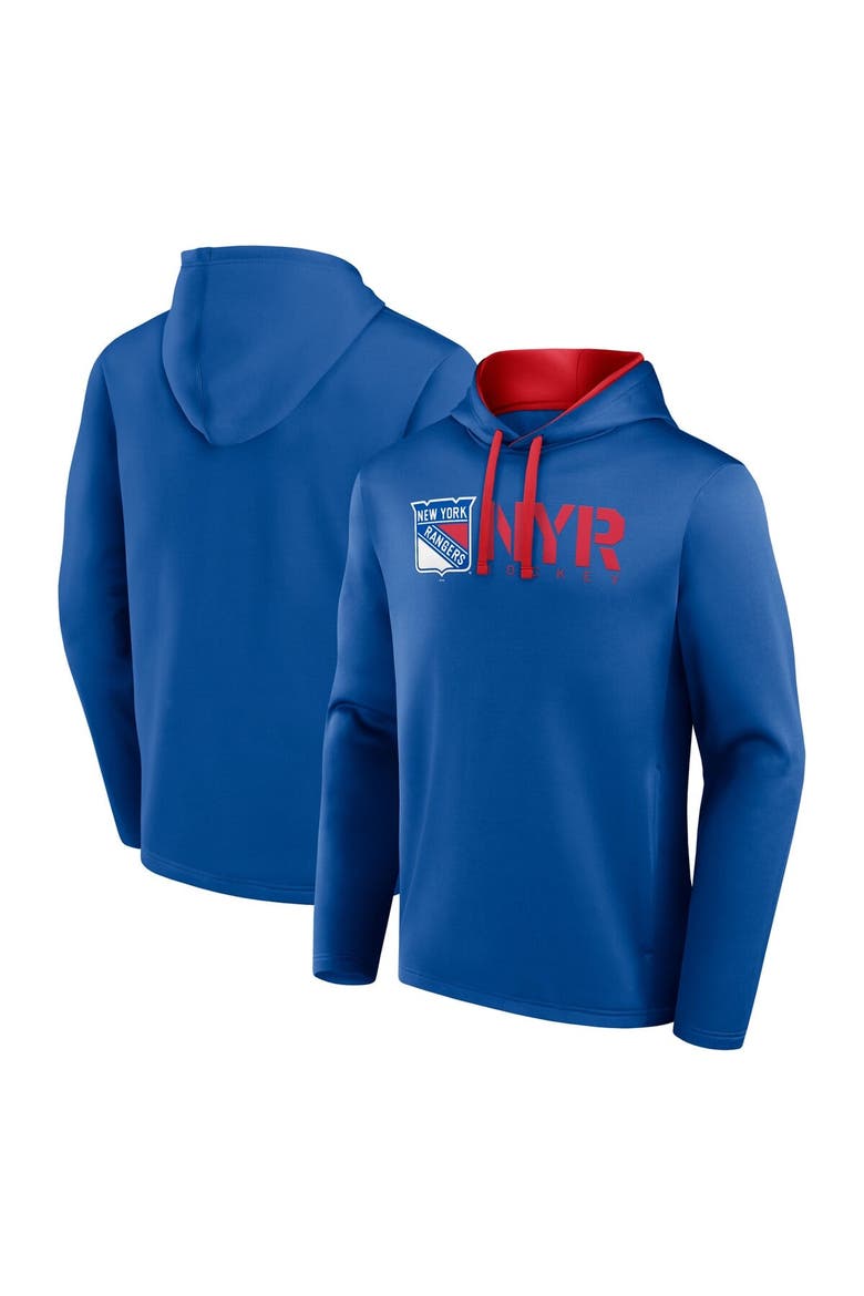 Men's Logo Athletic Blue New York Rangers Head Start Pullover Hoodie, Main, color, Blue