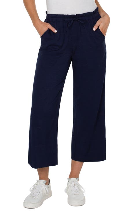 Pull-On Crop Wide Leg Pants