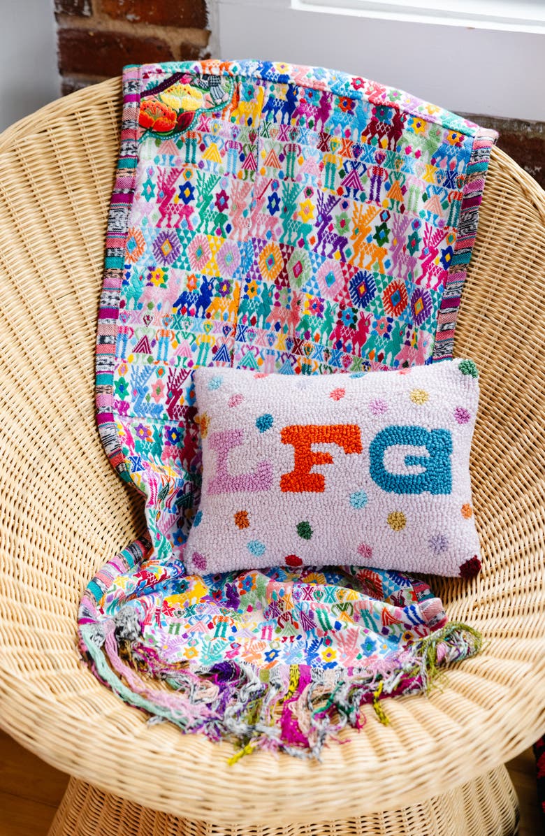 Furbish LFG Hook Pillow, Alternate, color, Bright Pink, Multi