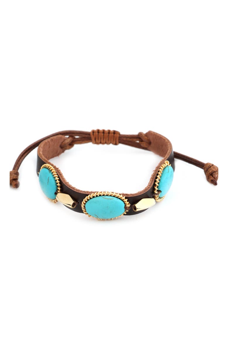 Panacea Turquoise Bead Bracelet, Main, color, 