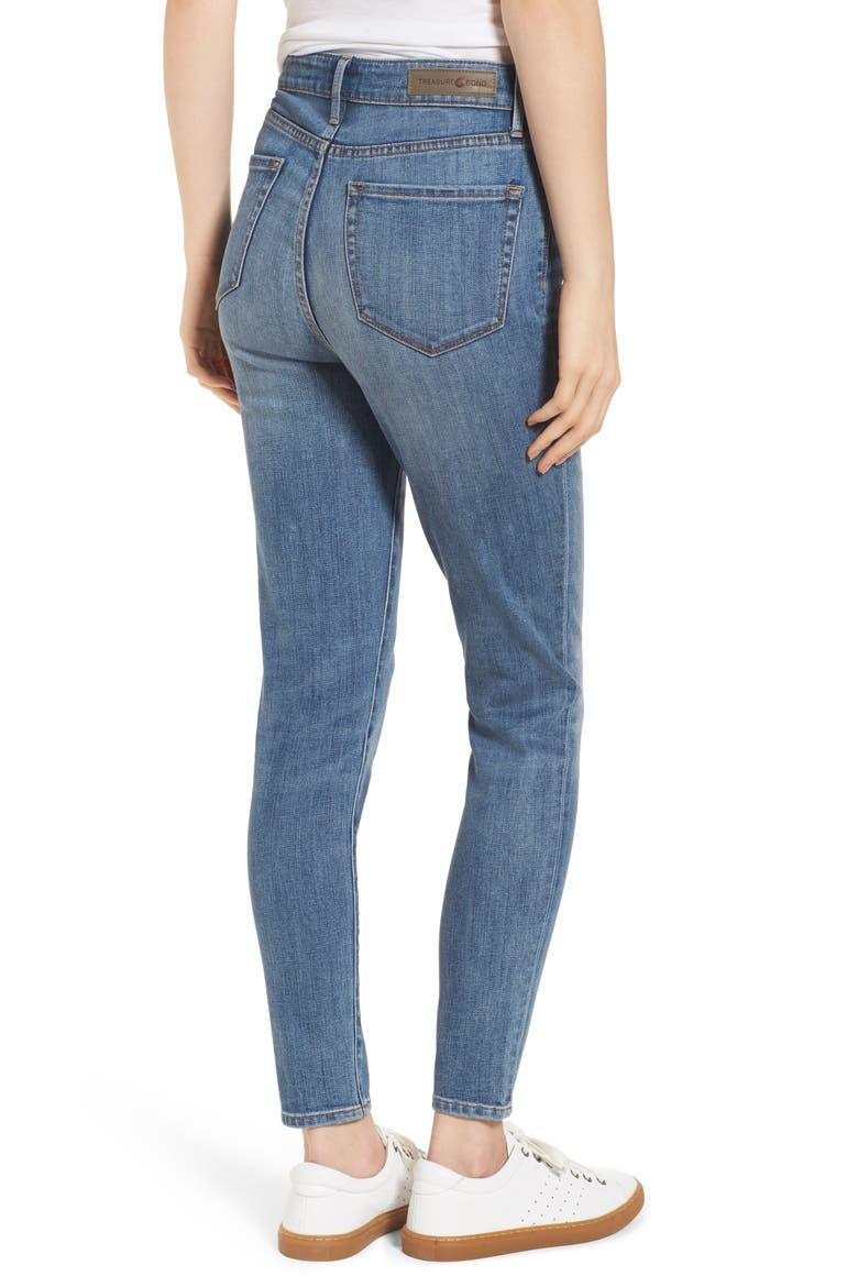 Charity High Waist Skinny Ankle Jeans, Alternate, color, RAIN DUSK WORN