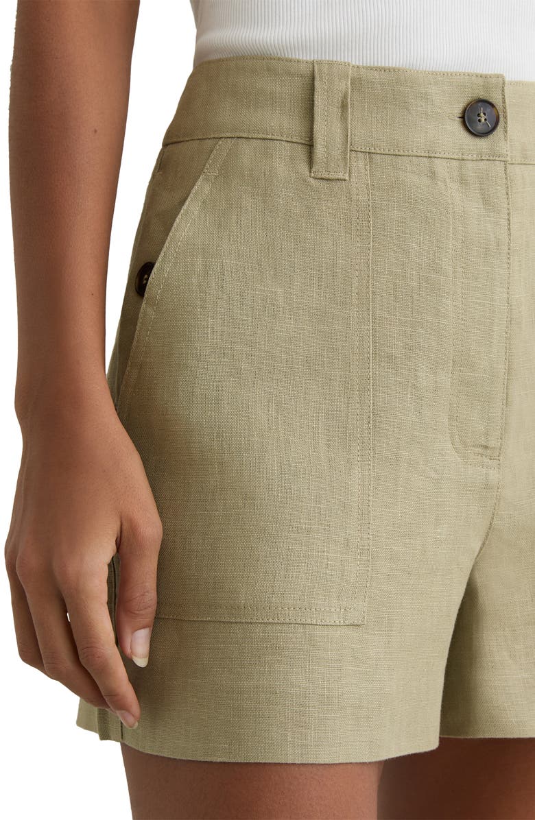 Reiss Ashby Linen Shorts, Alternate, color, Sage Green