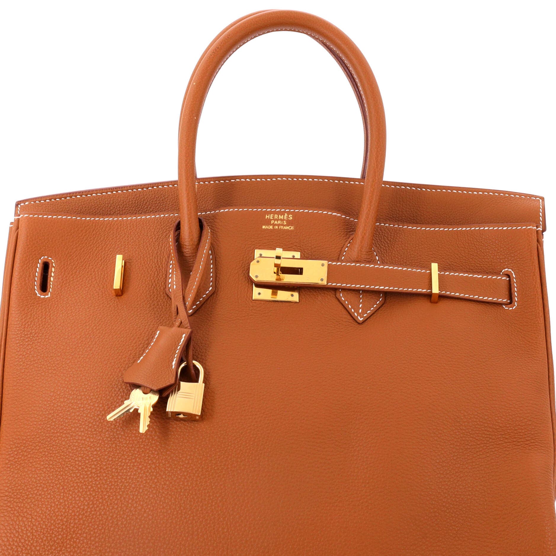Pre-Owned Hermes Birkin Handbag Brown Togo with Gold Hardware 35, Alternate, color, Gold