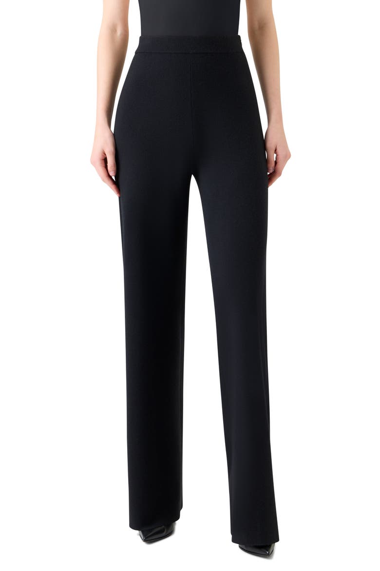 Cashmere & Silk Knit Pants, Main, color, BLACK