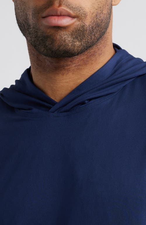 Johnnie-o Talon Prep-formance Long Sleeve Hooded T-shirt In Dark Navy