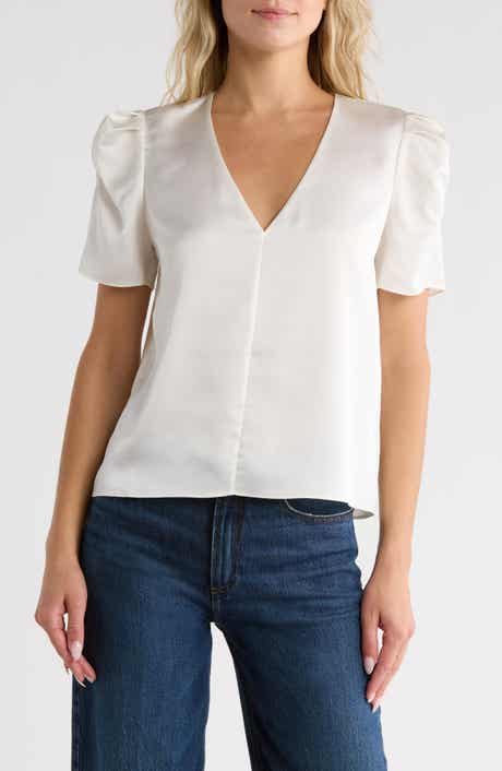 FRAME V-Neck Puff Sleeve Top