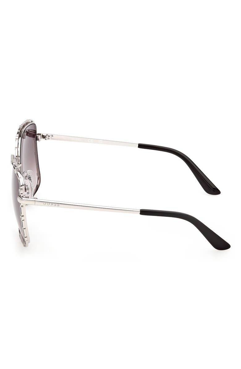 GUESS Square Sunglasses, Alternate, color, Nickeltin / Gradient Smoke