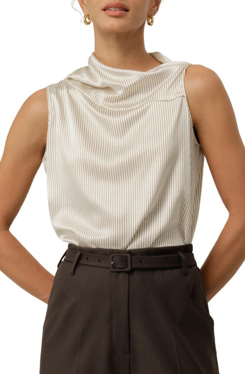 LILYSILK Women's Asymmetric Silk Charmeuse Sleeveless Top in Drifted Mocha at Nordstrom, Size Small