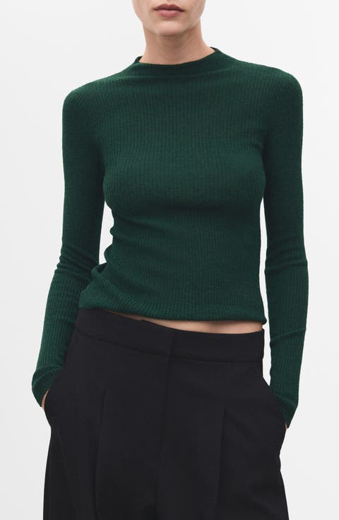 Mock Neck Rib Sweater (Regular & Plus)
