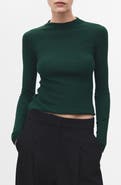 MANGO Mock Neck Rib Sweater