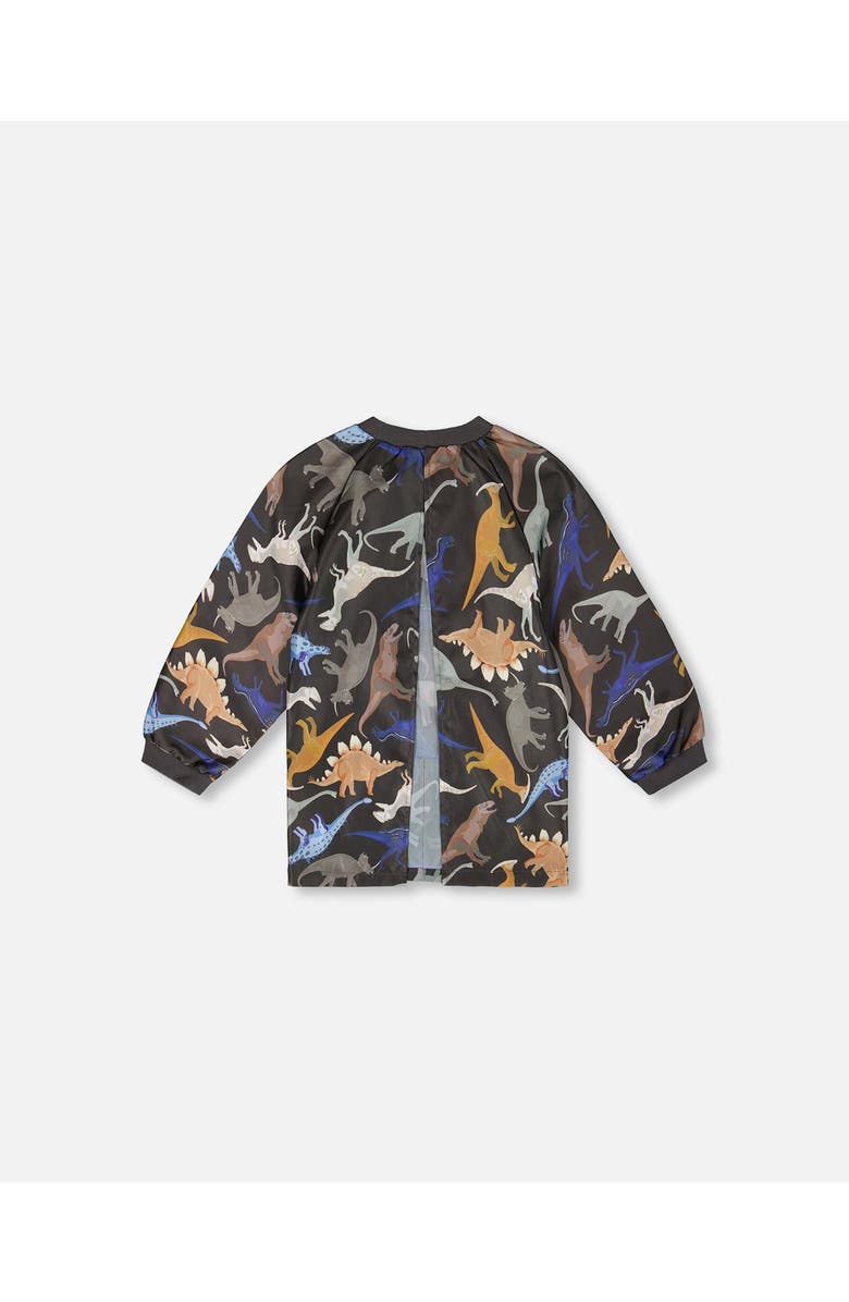 Deux par Deux School Apron Dinosaur, Alternate, color, Black