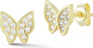 SPHERA MILANO Pavé Butterfly Stud Earrings