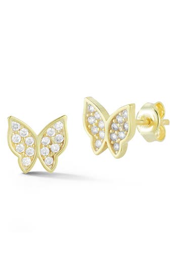 Sphera Milano Pavé Butterfly Stud Earrings In Gold