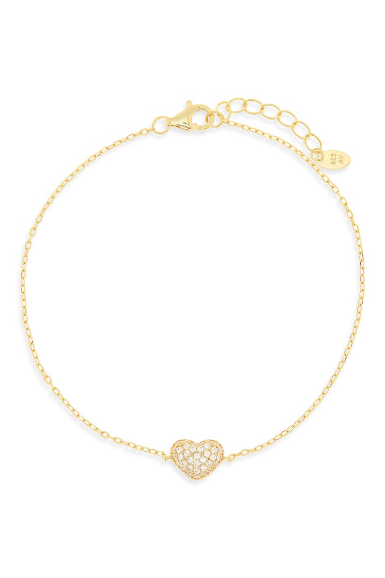 Pav Bubble Heart Bracelet, Alternate, color, GOLD