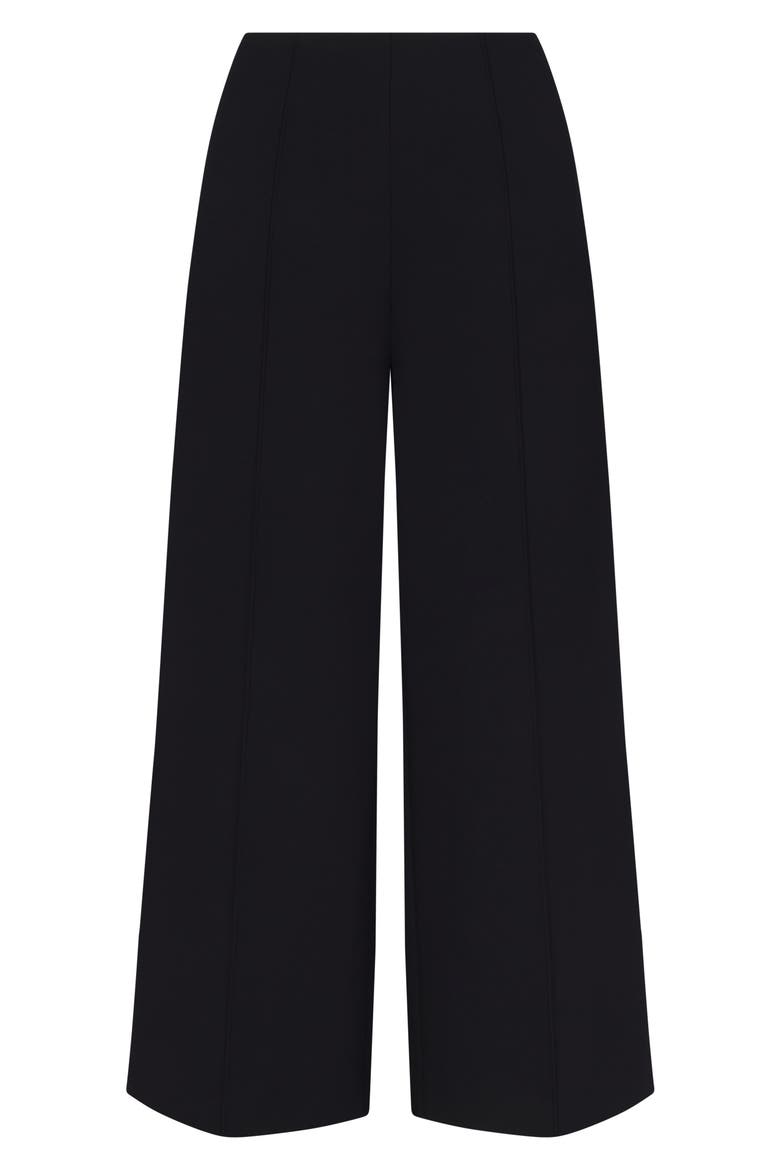 The Perfect Pull-On Crop Wide Leg Ponte Pants, Alternate, color, CLASSIC BLACK