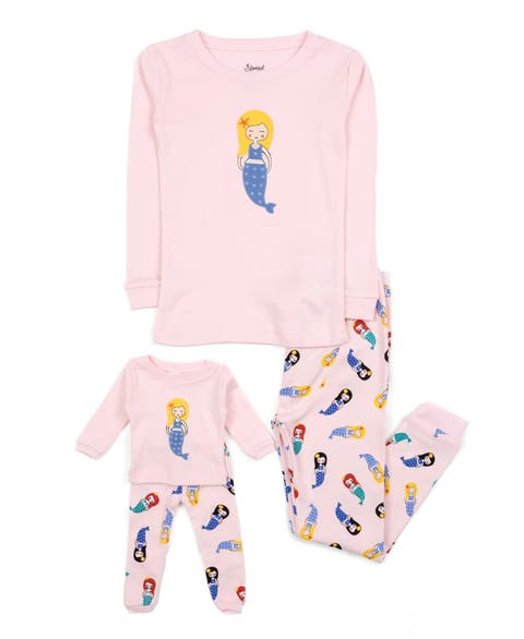 Girls 2-pc. Cotton Pajamas with Matching Doll Accessory - Unicorn & Fantasy Prints (Toddler, Little Kid & Big Kid)